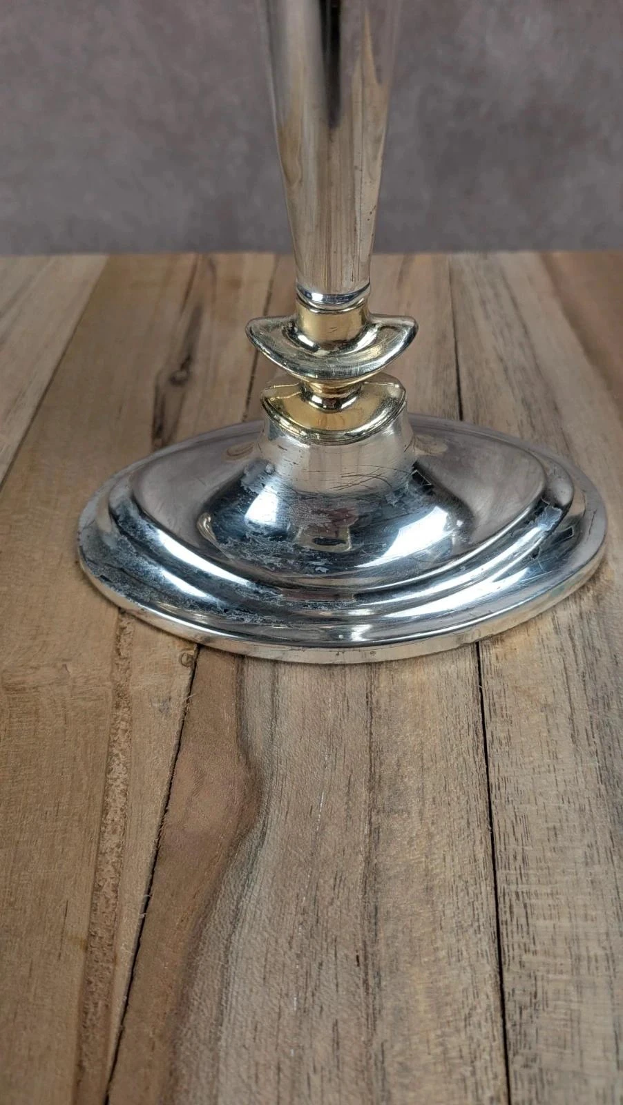 Vintage silver metal candlestick – photo 2